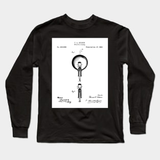 Edison Bulb Patent - Maker Workshop Home Decor Art - White Long Sleeve T-Shirt